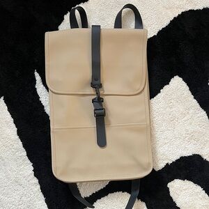 Rains Tan Backpack with Black Accents